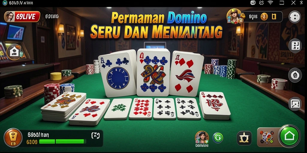Screenshot gameplay domino yang seru di 69LIVE.