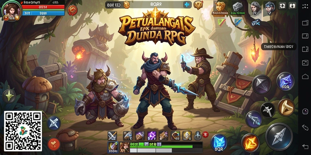 Tampilan gameplay épik di dunia fantasi 8QR.