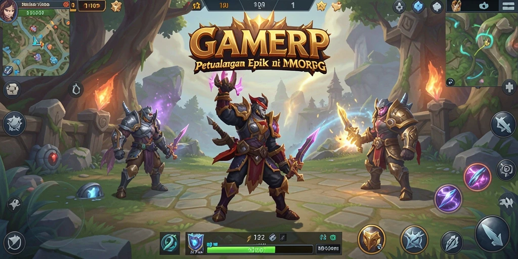 Tangkapan layar gameplay GAMERP menunjukkan aksi pertempuran yang mendebarkan di dunia MMORPG.