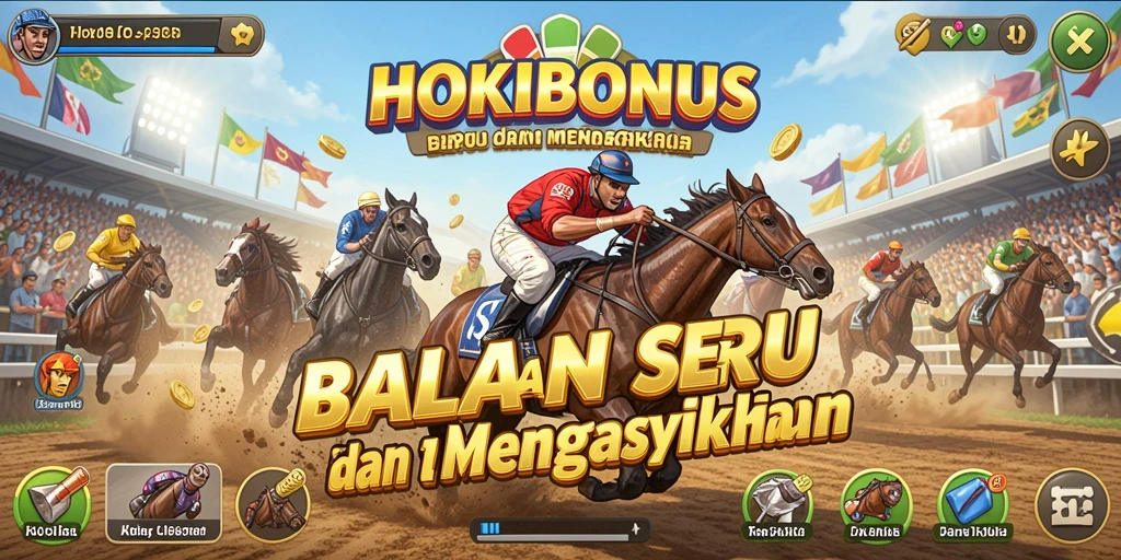 Screenshot gameplay HOKIBONUS menampilkan aksi balapan yang seru.