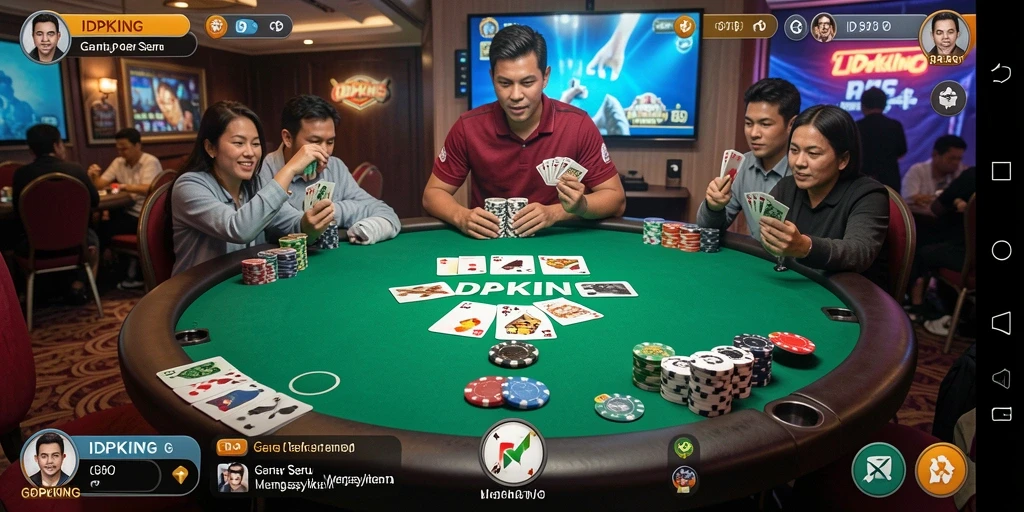 Tampilan menarik dari gameplay poker di IDPKING.