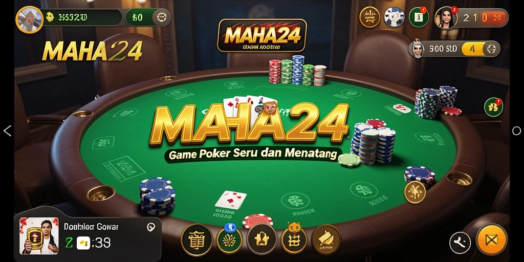 Tampilan menarik dari gameplay Poker di MAHA24.