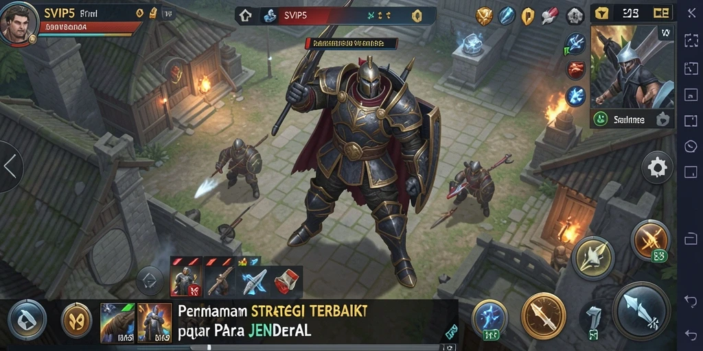 Tangkapan layar gameplay SVIP5 menampilkan pertempuran strategis yang mendebarkan.